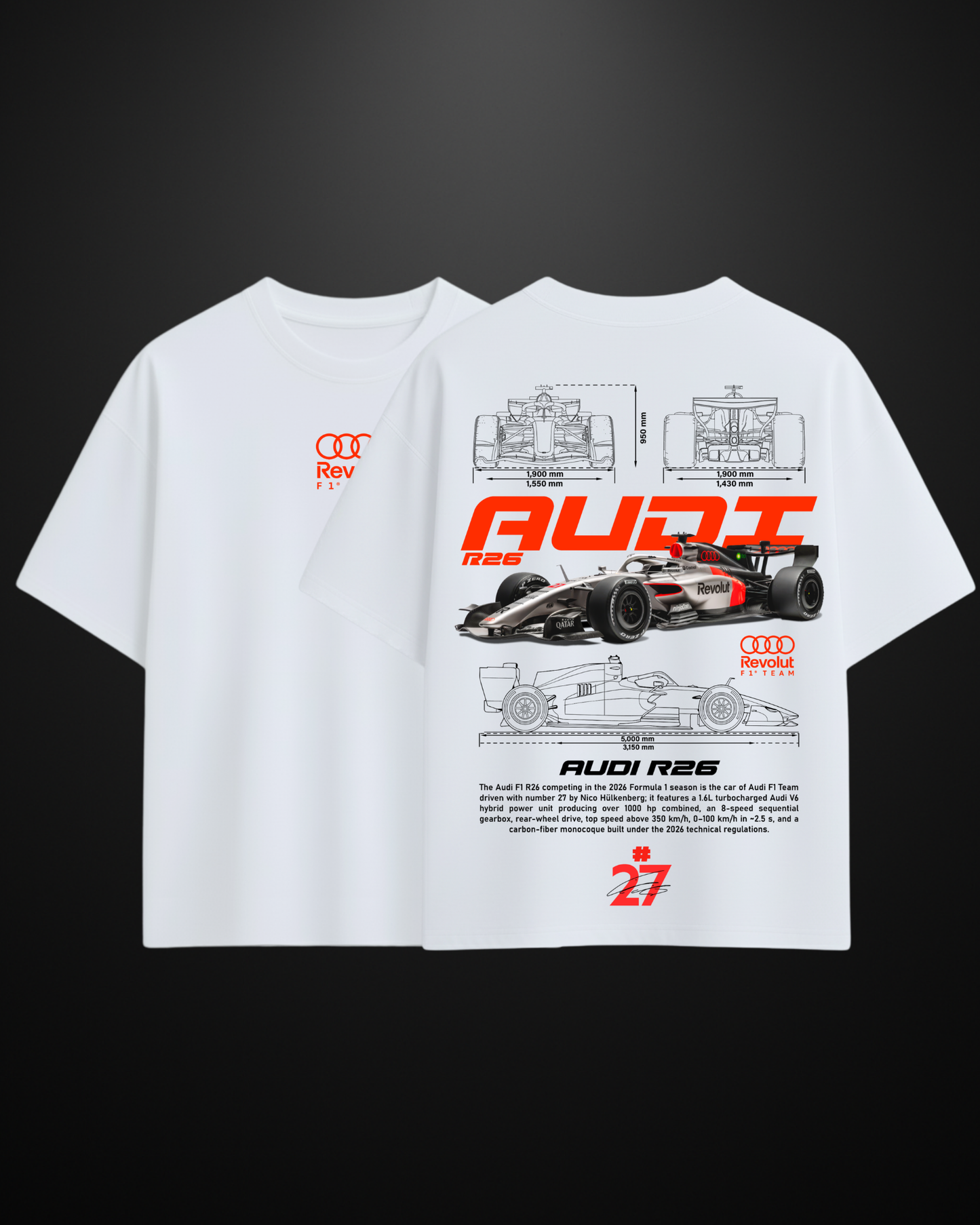 Formula 1 Audi R-26 Oversized T-Shirt Drop 2 - APXKrew