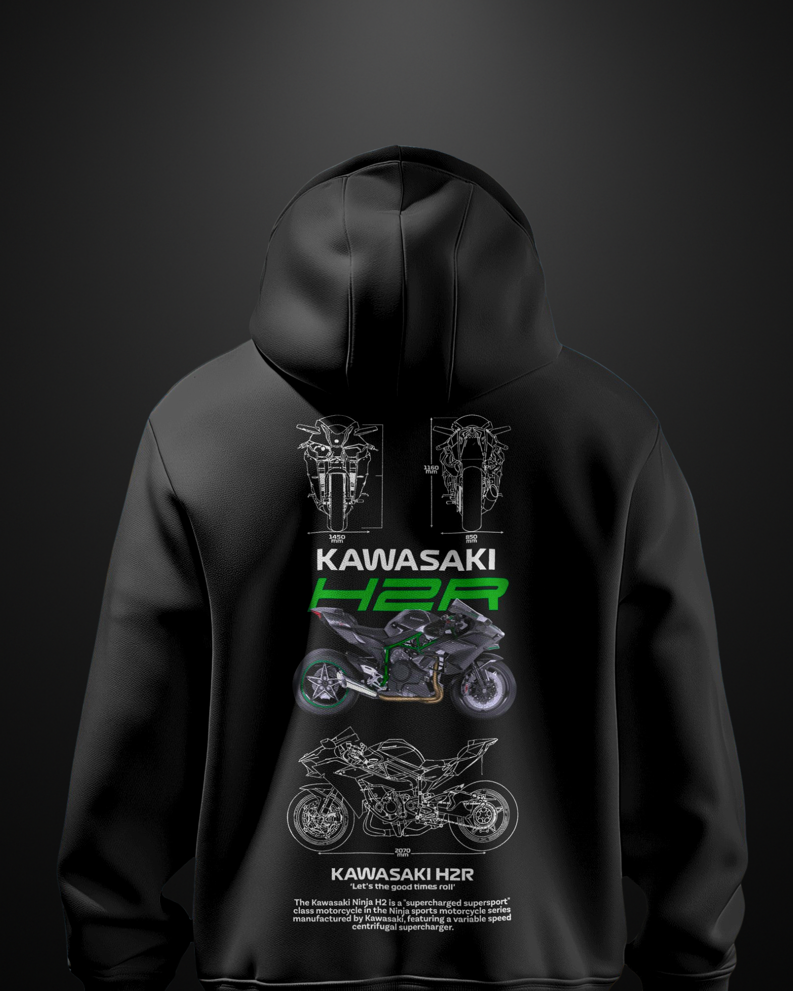 Kawasaki Ninja H2R Hoodie APXKrew Kawasaki Ninja H2R Hoodie APXKrew
