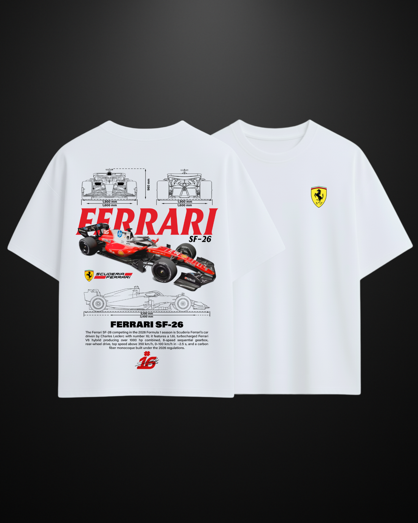 Formula 1 Ferrari SF-26 Oversized T-Shirt Drop 2