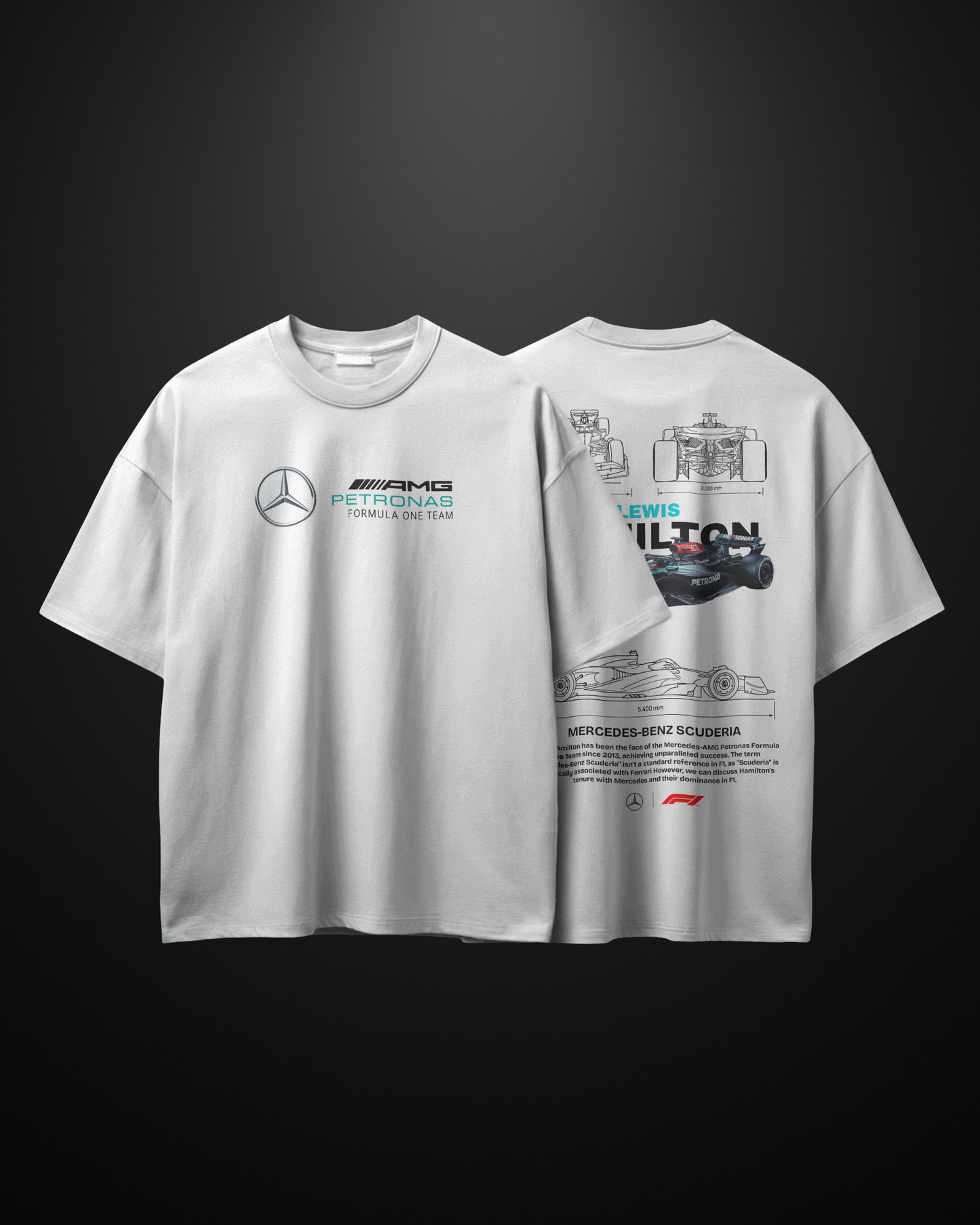 Formula 1 Mercedes Lewis Hamilton Oversized T-Shirt - APXKrew
