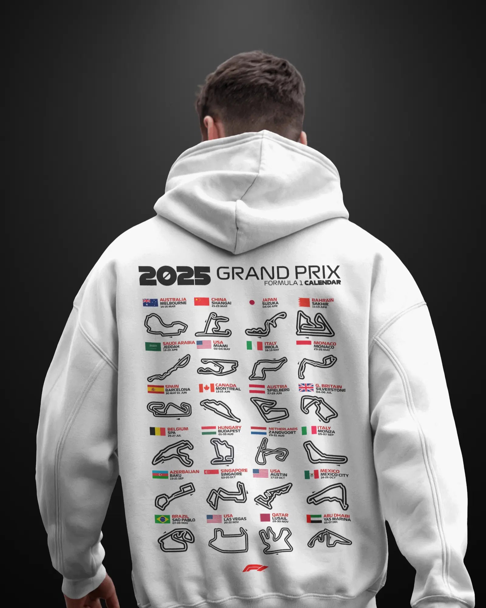 Formula 1 2025 Grand Prix Calendar Hoodie - APXKrew