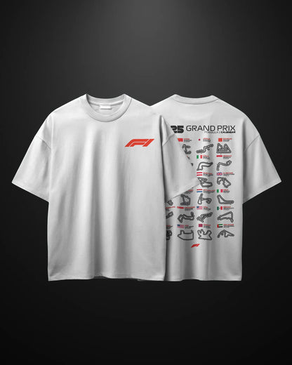 Formula 1 2025 Grand Prix Calendar Oversized T-Shirt - APXKrew