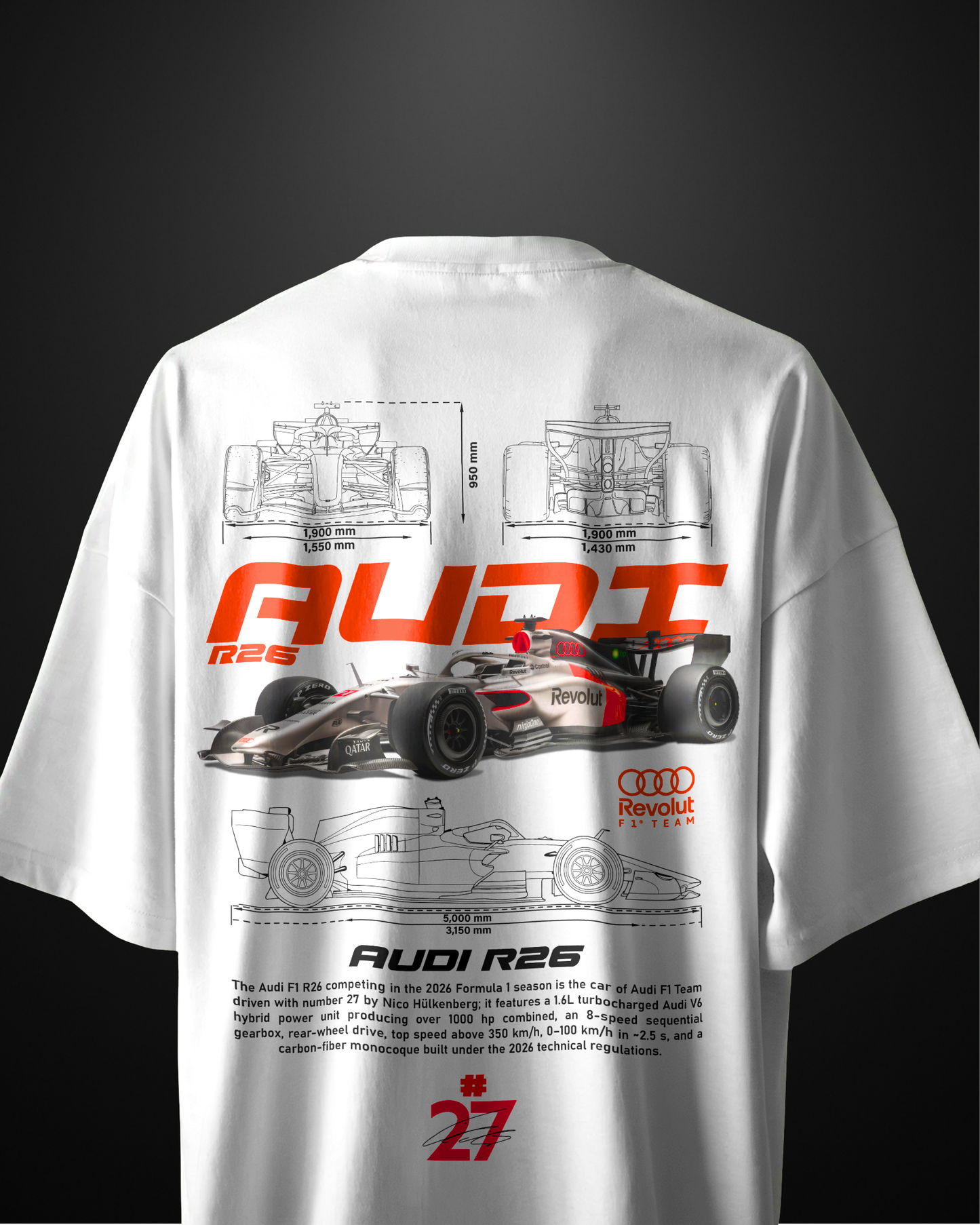 Formula 1 Audi R-26 Oversized T-Shirt Drop 2 - APXKrew