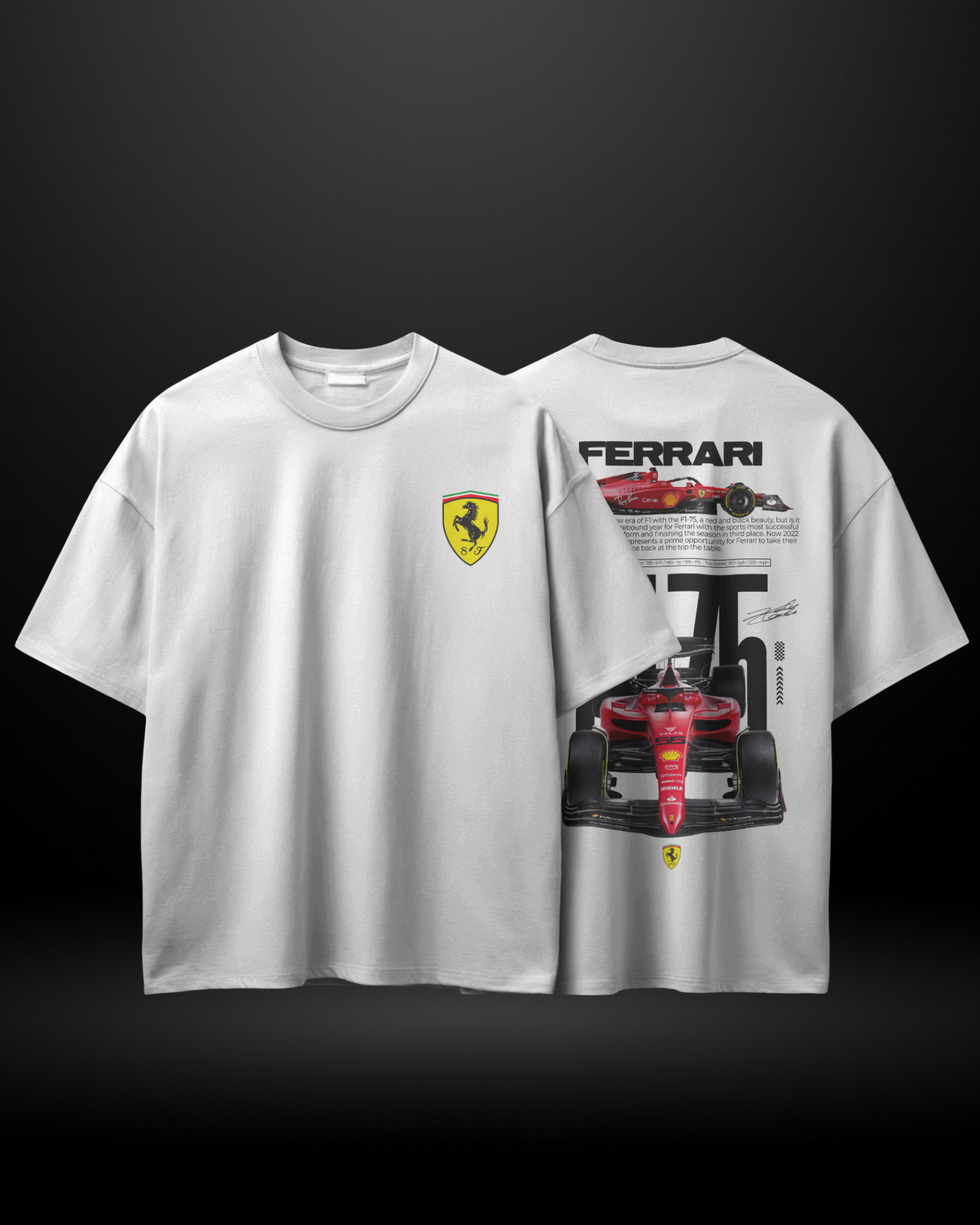 Formula 1 Ferrari F175 Oversized T-Shirt - APXKrew