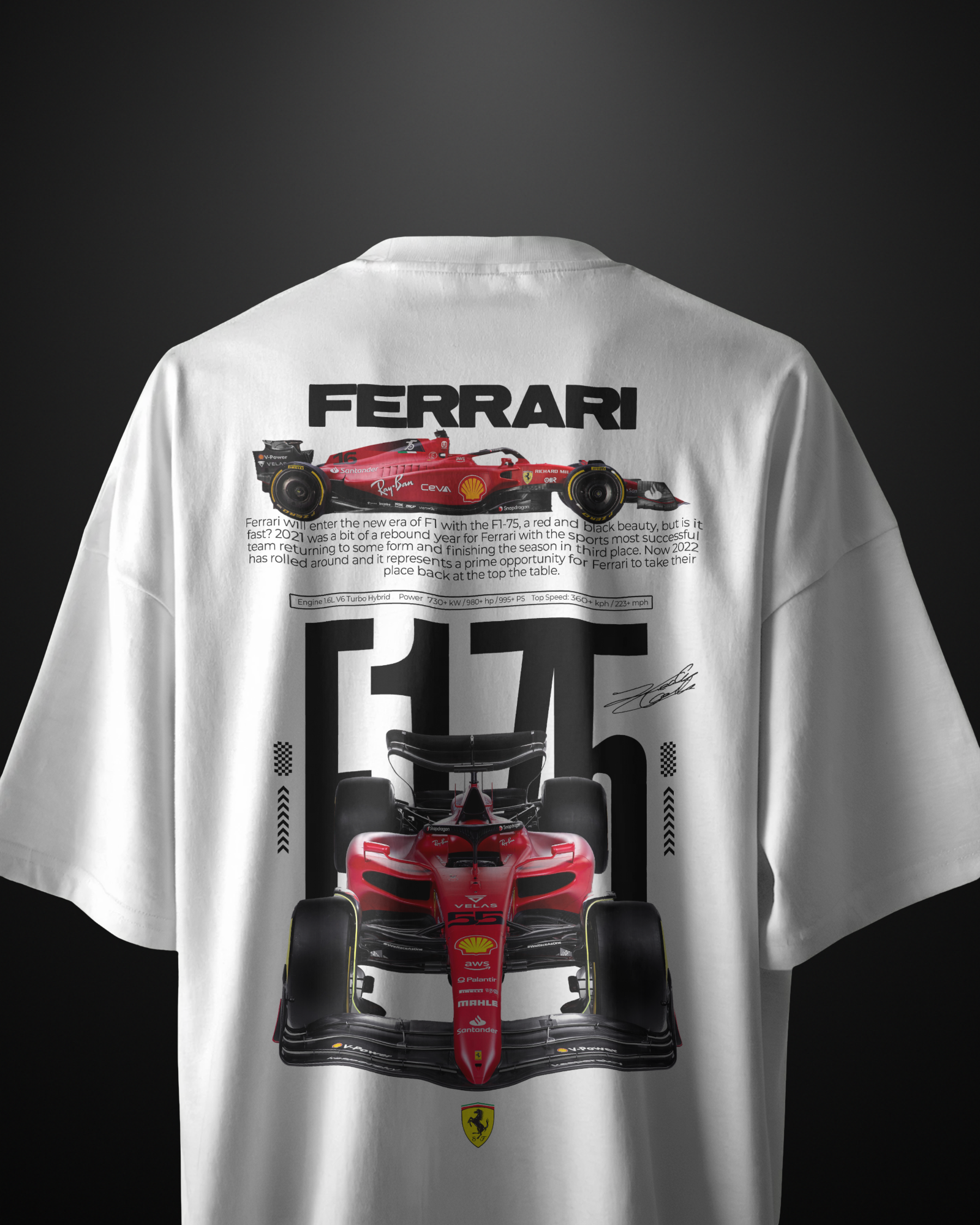 Formula 1 Ferrari F175 Oversized T-Shirt - APXKrew