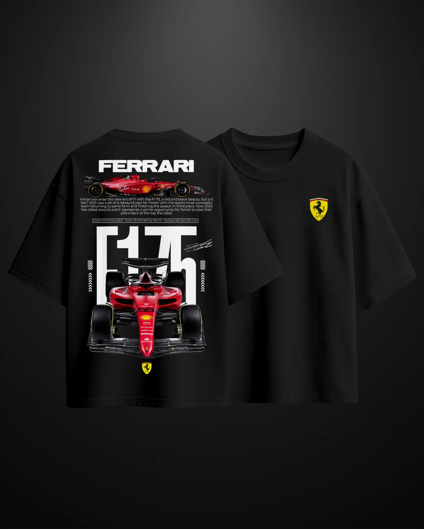 Formula 1 Ferrari F175 Oversized T-Shirt - APXKrew
