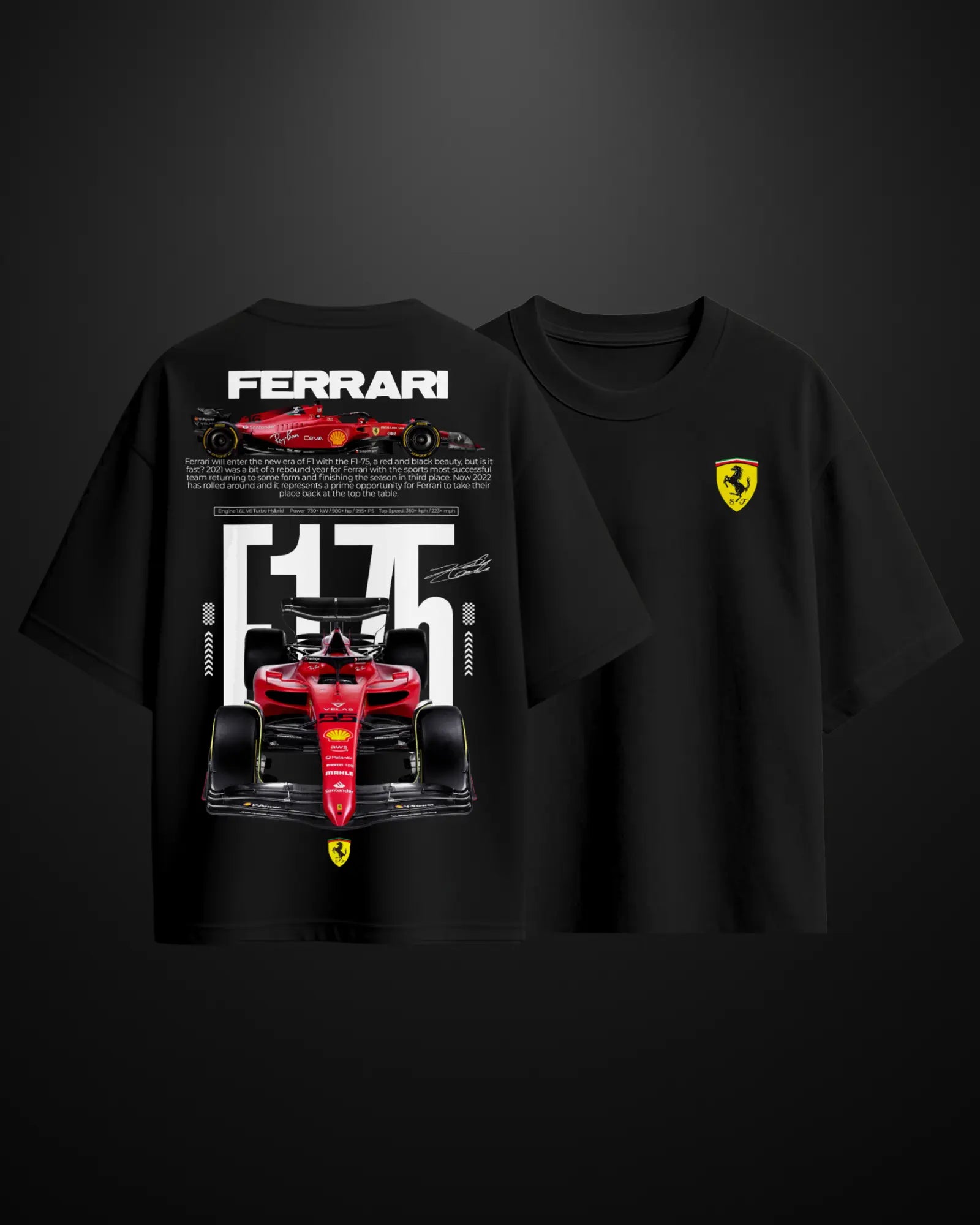 Formula 1 Ferrari F175 Oversized T-Shirt - APXKrew