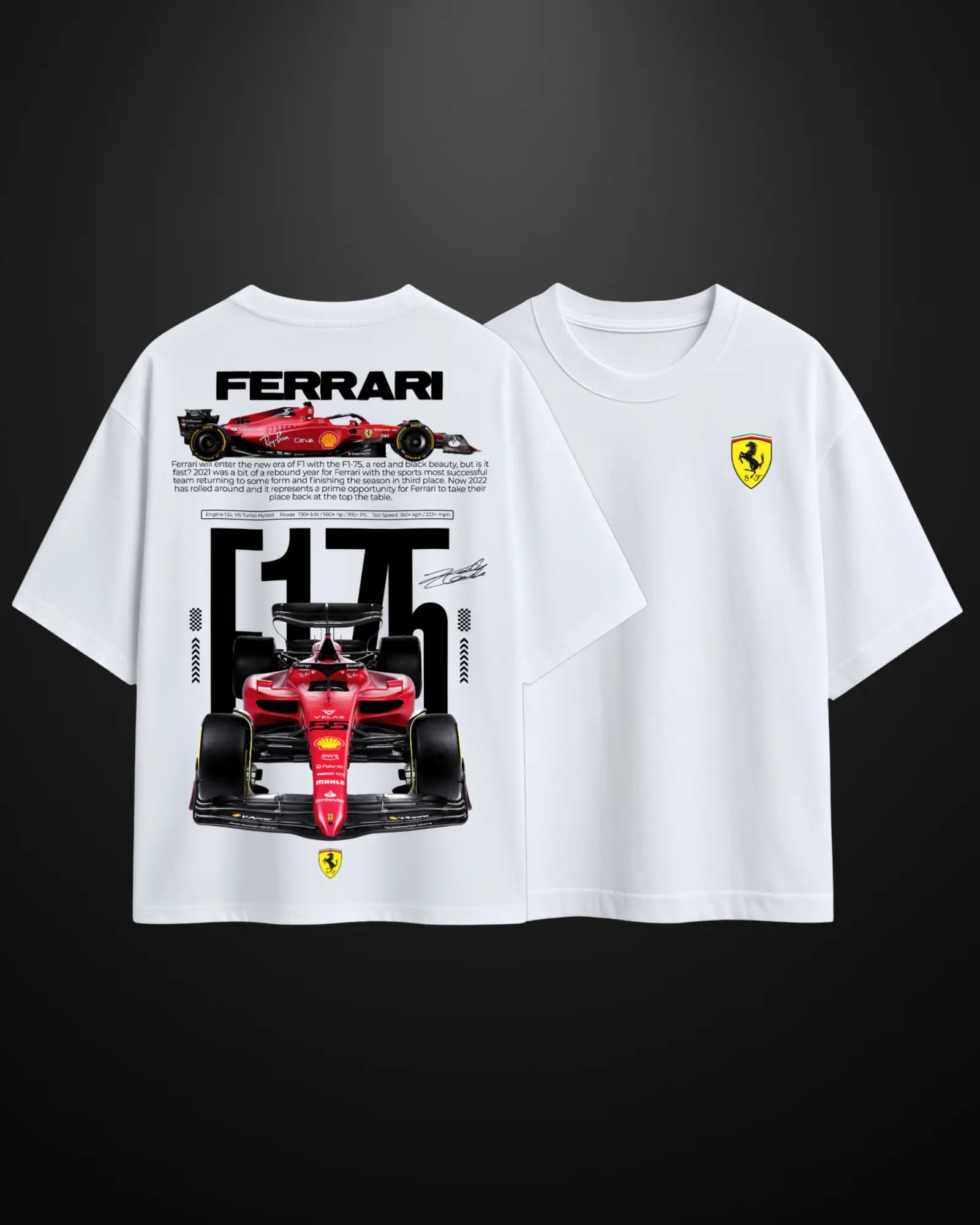 Formula 1 Ferrari F175 Oversized T-Shirt - APXKrew