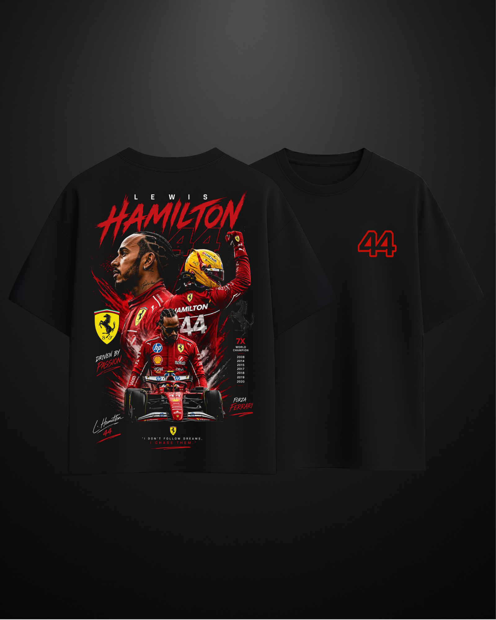 Formula 1 Lewis Hamilton Oversized T-Shirt Drop 1 - APXKrew