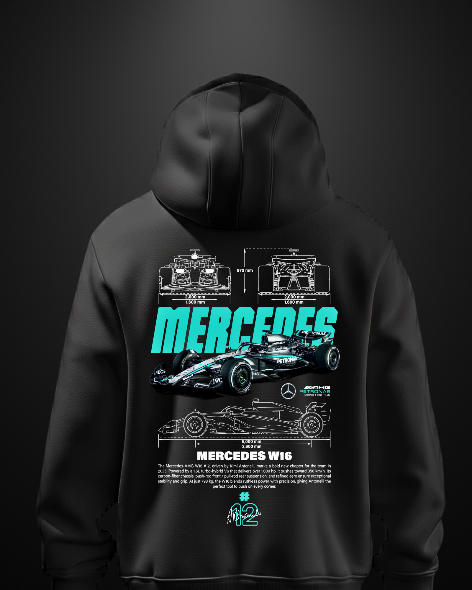 Formula 1 Mercedes AMG W16 Hoodie - APXKrew