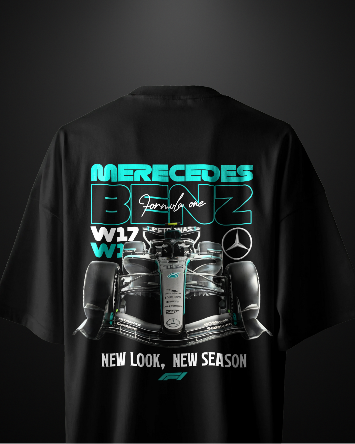 Formula 1 Mercedes AMG W17 Oversized T-Shirt Drop 1 - APXKrew