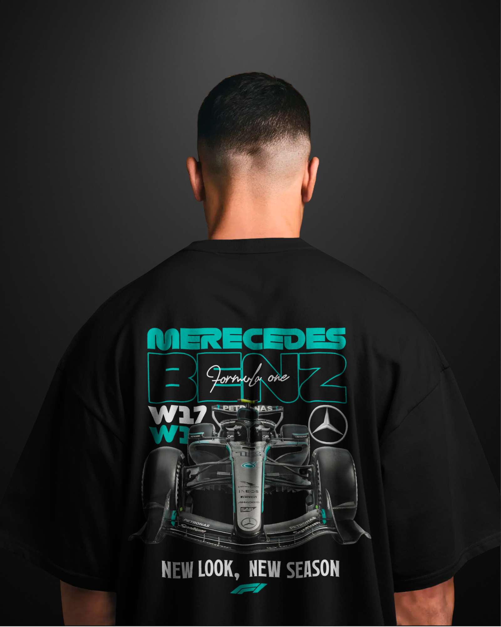 Formula 1 Mercedes AMG W17 Oversized T-Shirt Drop 1 - APXKrew