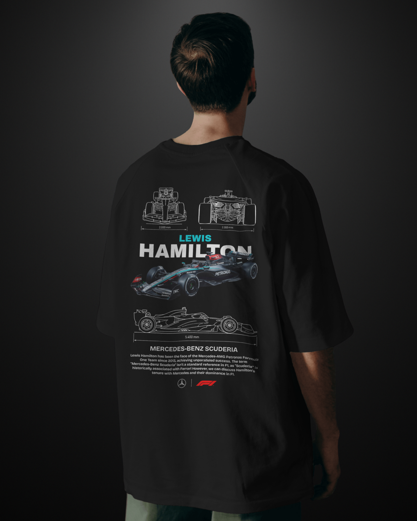 Formula 1 Mercedes Lewis Hamilton Oversized T-Shirt - APXKrew