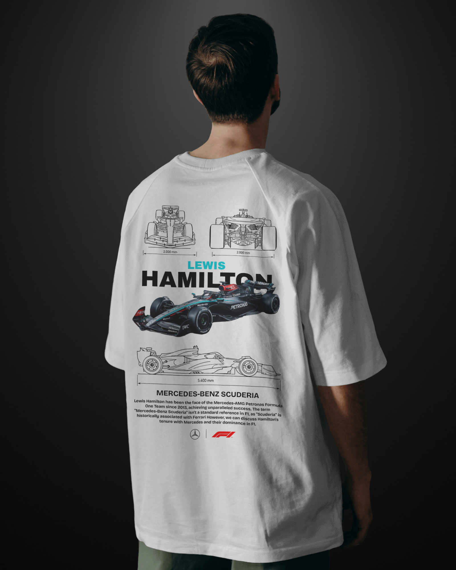 Formula 1 Mercedes Lewis Hamilton Oversized T-Shirt - APXKrew