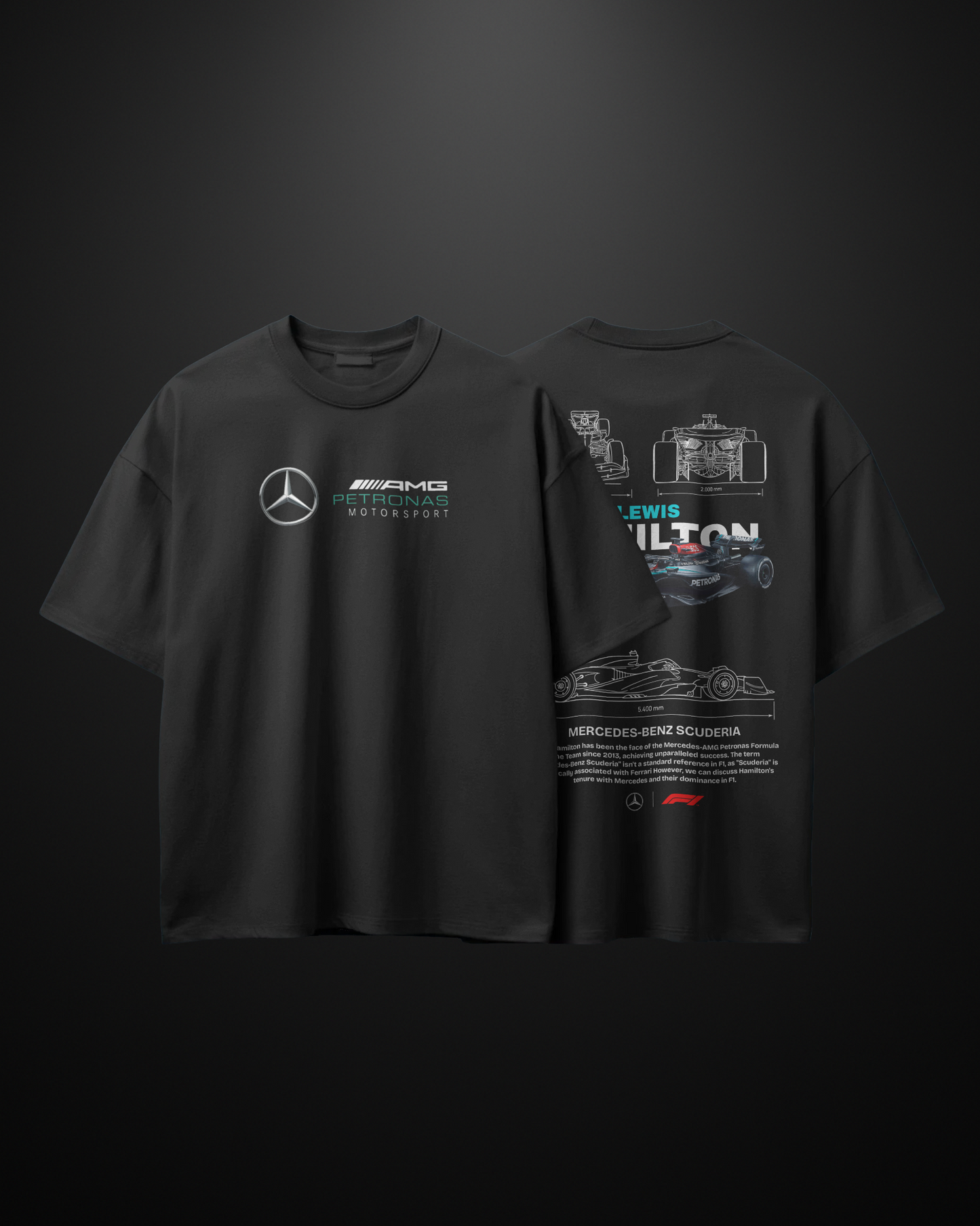 Formula 1 Mercedes Lewis Hamilton Oversized T-Shirt - APXKrew