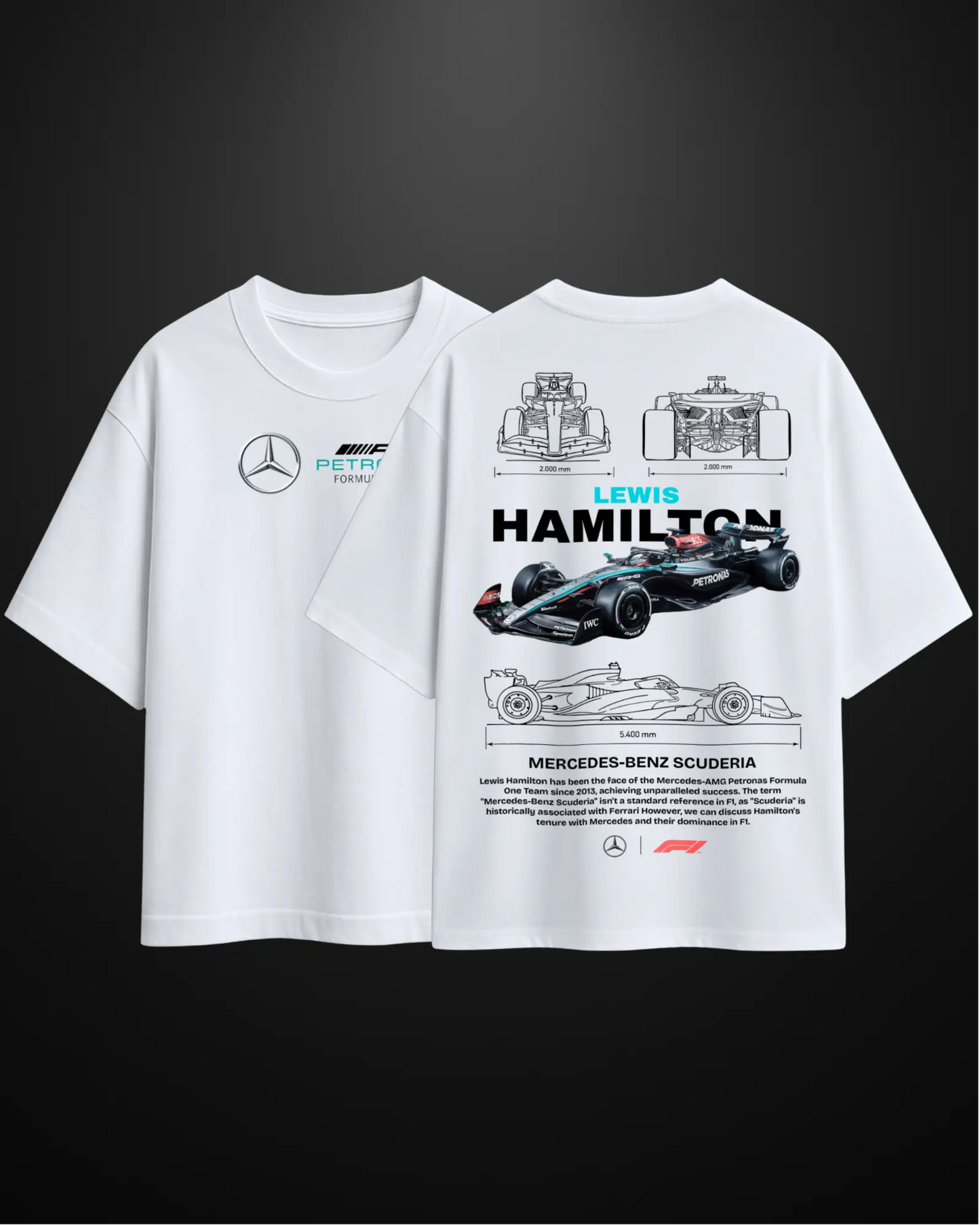 Formula 1 Mercedes Lewis Hamilton Oversized T-Shirt - APXKrew
