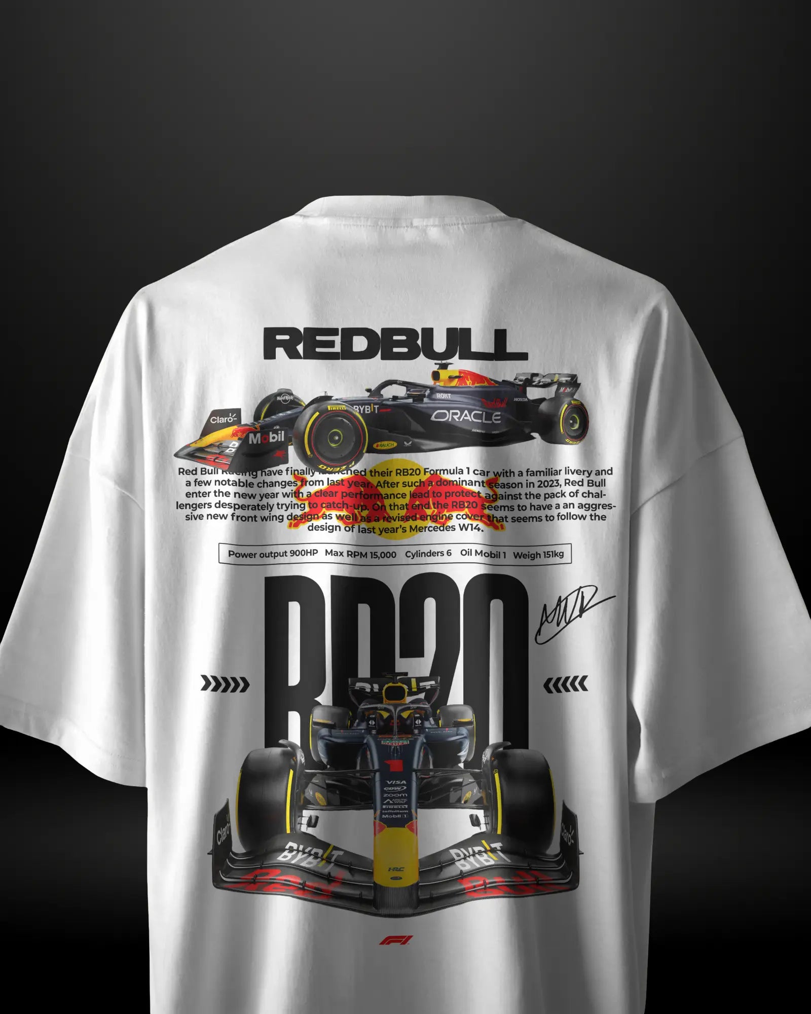 Formula 1 Red Bull RB20 Oversized T-Shirt - APXKrew