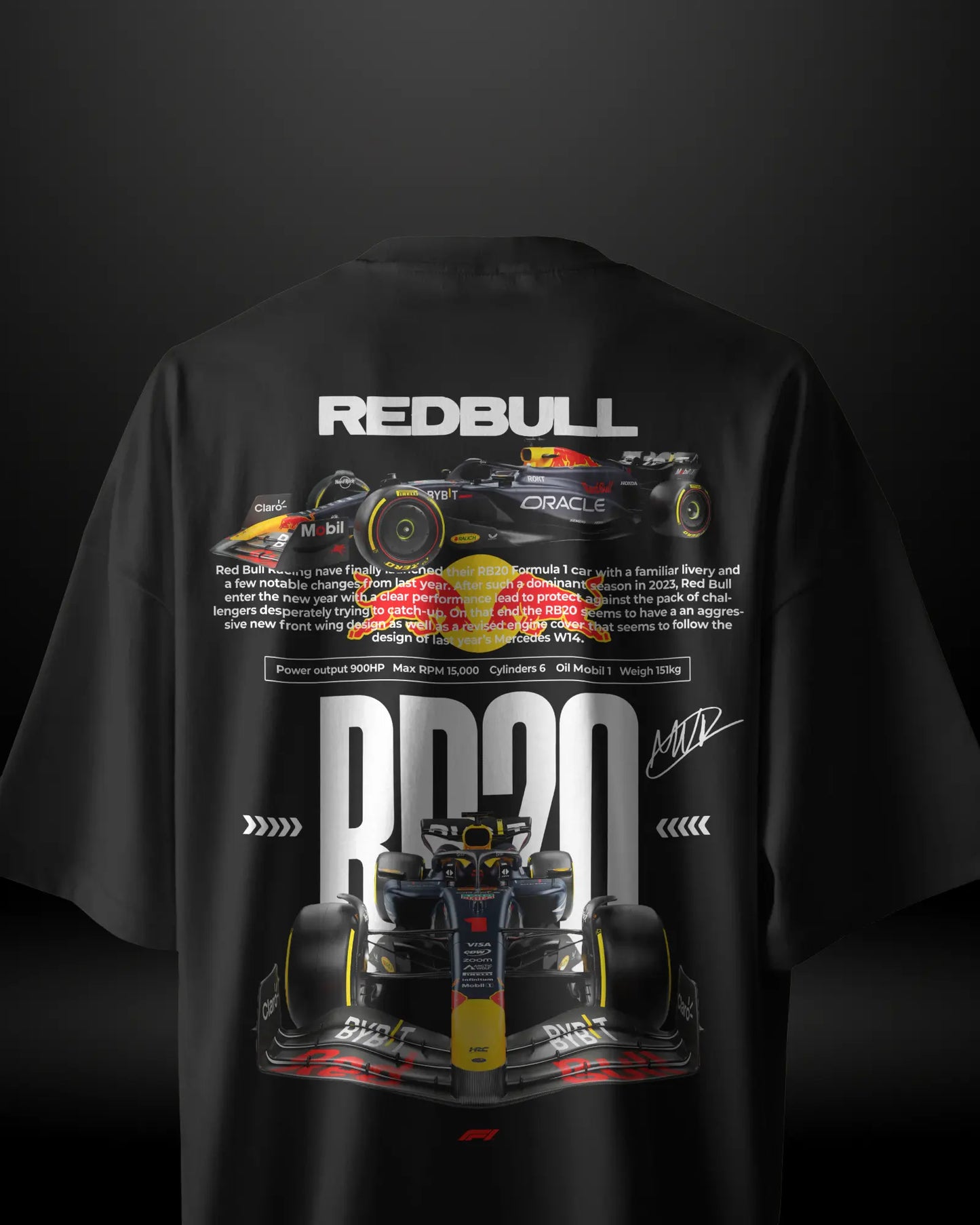 Formula 1 Red Bull RB20 Oversized T-Shirt - APXKrew