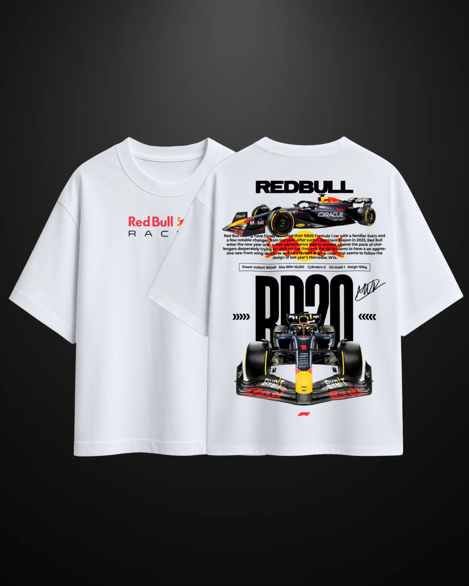 Formula 1 Red Bull RB20 Oversized T-Shirt - APXKrew