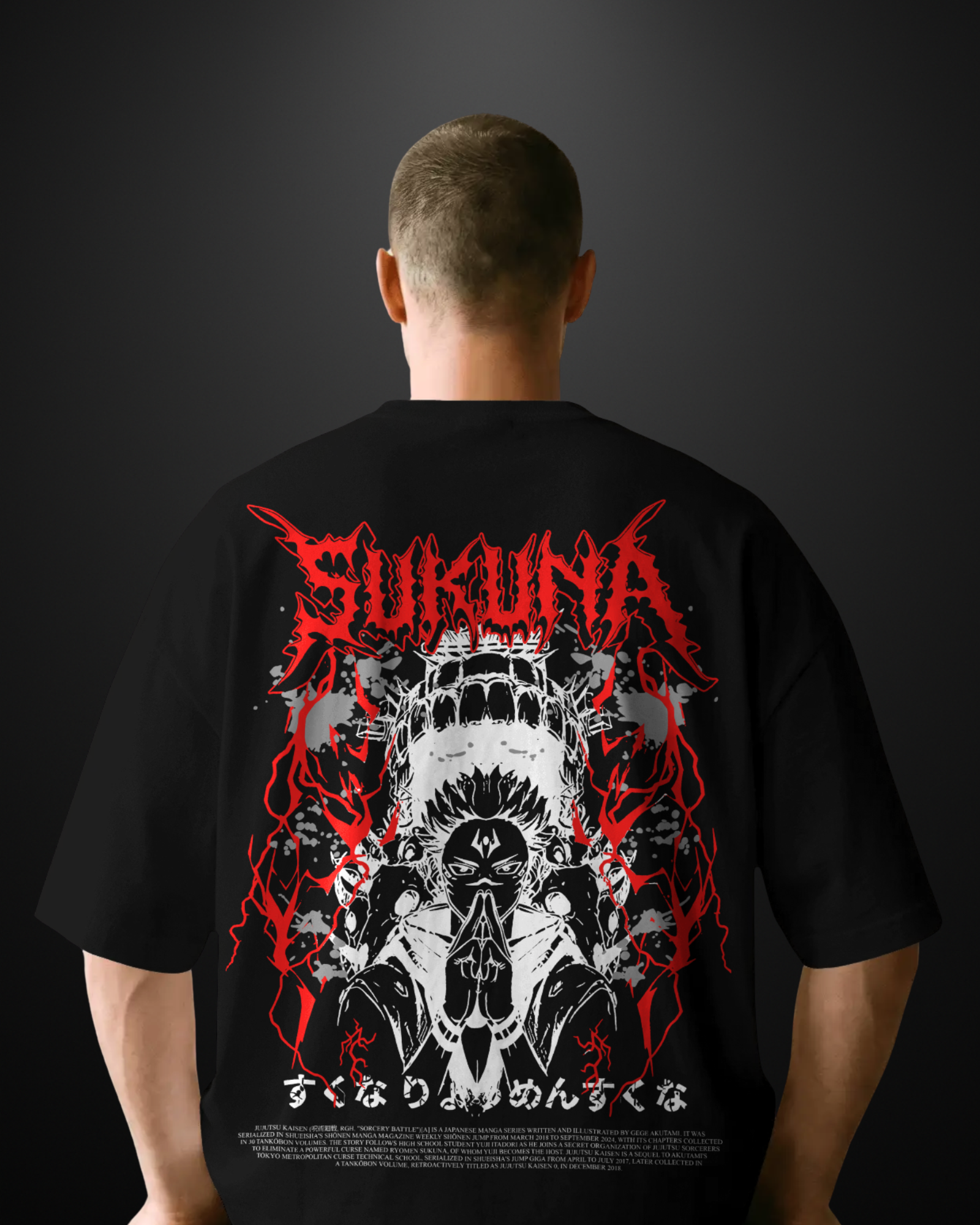 Jujutsu Kaisen Sukuna Oversized T-Shirt Drop 2 - APXKrew