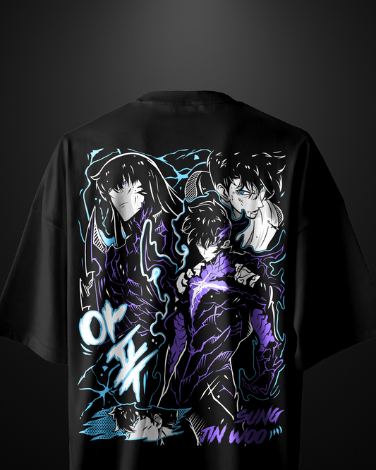 Solo Leveling Sung Jin Woo Oversized T-Shirt Drop 4 - APXKrew