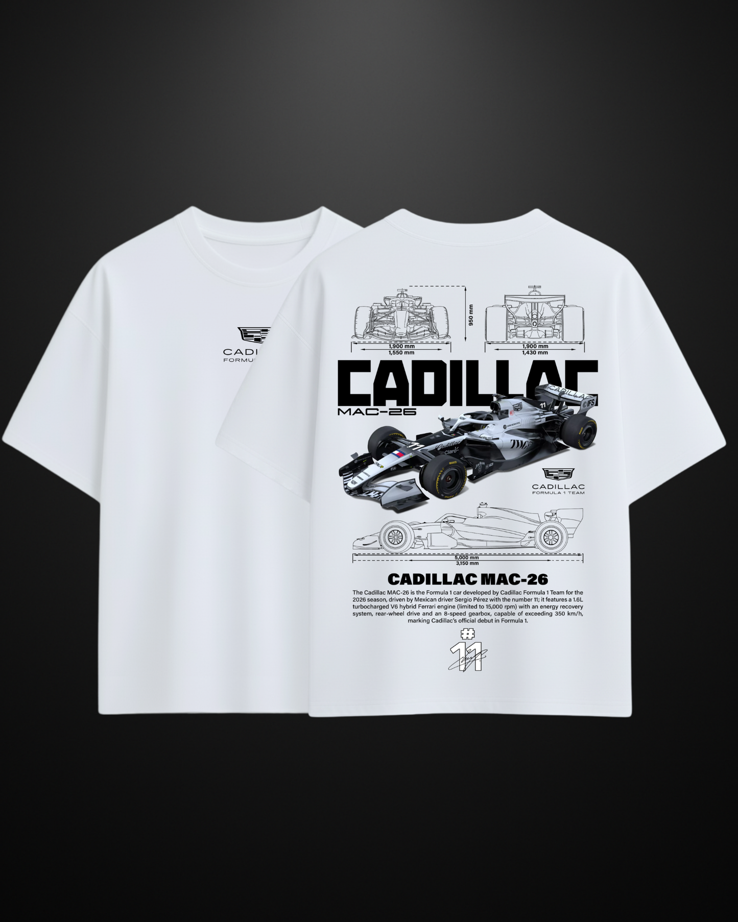 Formula 1 Cadillac MAC-26 Oversized T-Shirt Drop 1