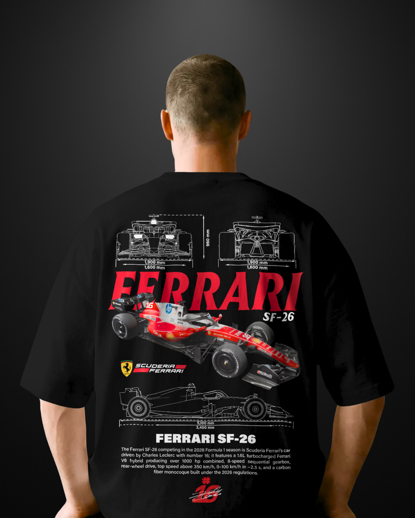 Formula 1 Ferrari SF-26 Oversized T-Shirt Drop 2