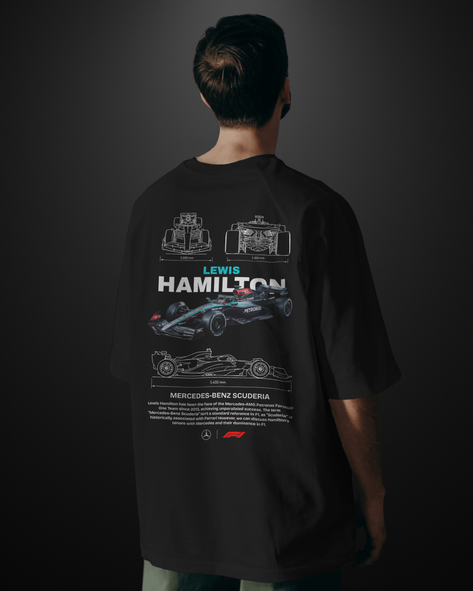 Formula 1 Mercedes Lewis Hamilton Oversized T-Shirt APXKrew