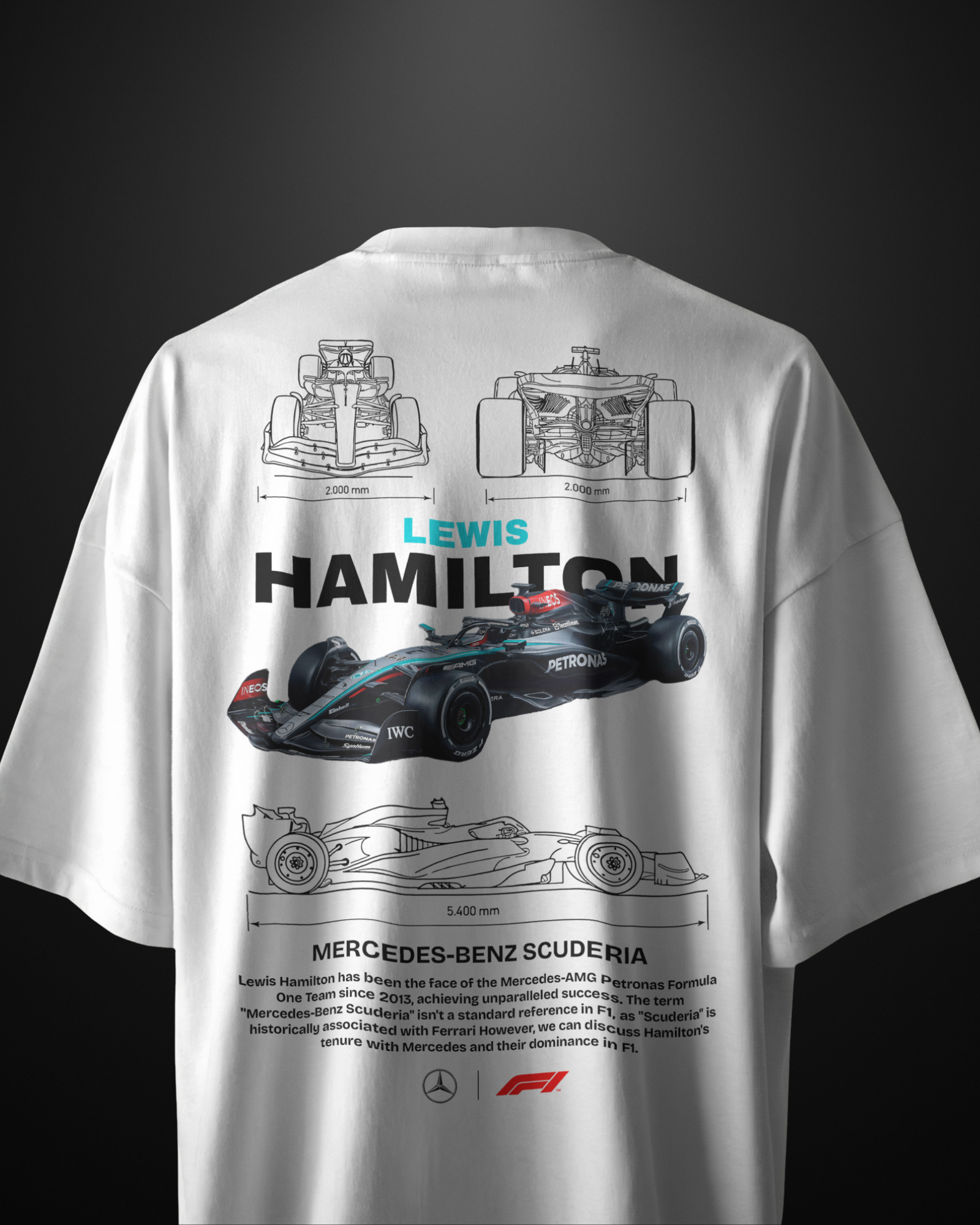 Formula 1 Mercedes Lewis Hamilton Oversized T-Shirt APXKrew