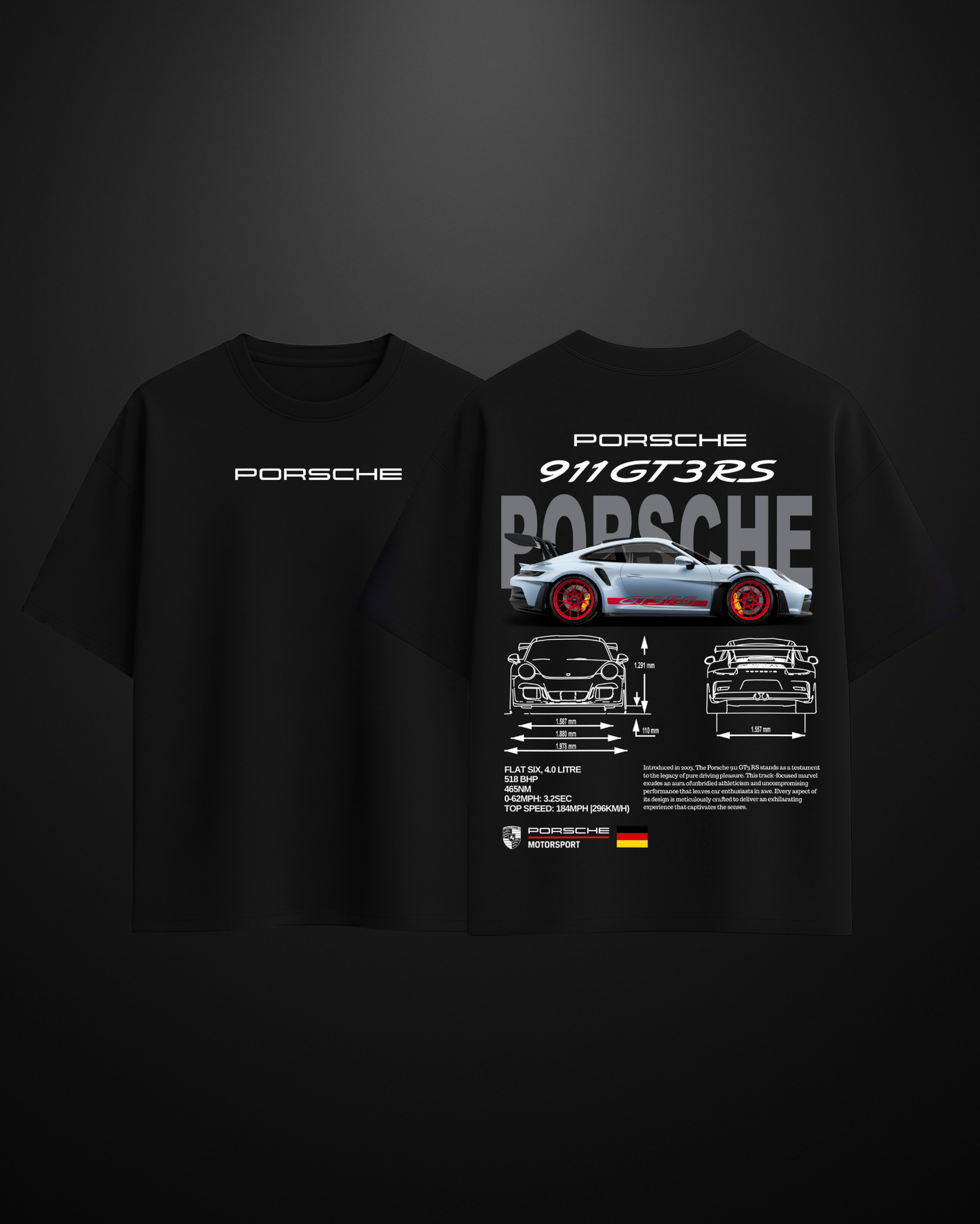 Porsche 911 GT3RS Oversized T-Shirt - APXKrew