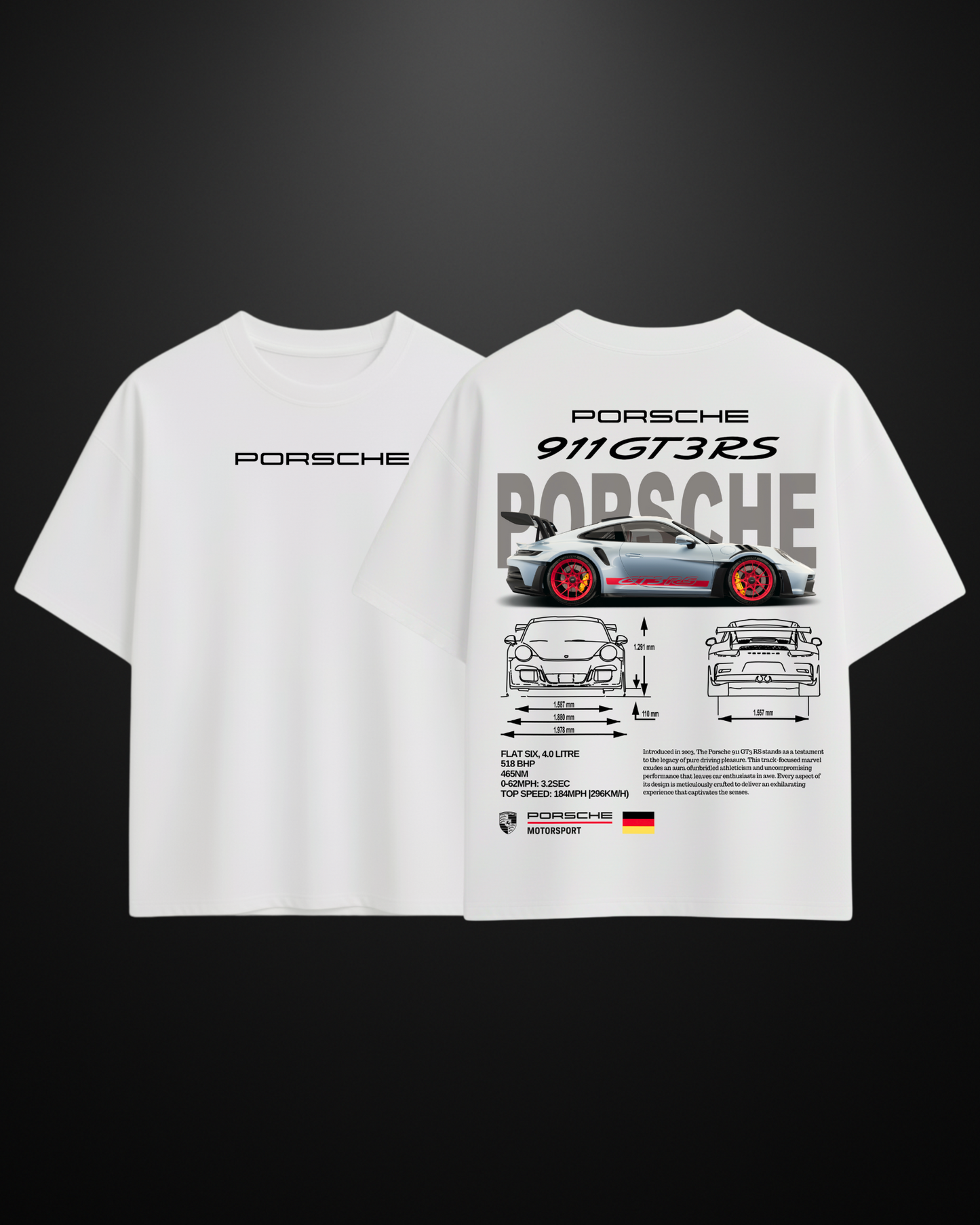 Porsche 911 GT3RS Oversized T-Shirt - APXKrew